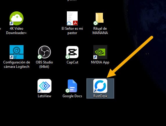 4 Este es el programa RustDesk en tu escritorio